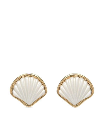 Shop Oscar De La Renta Compostela Stud Earrings In Gold