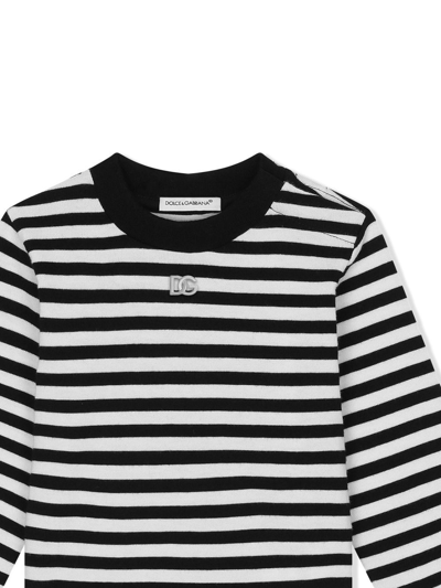 Shop Dolce & Gabbana Striped Jersey T-shirt In Weiss