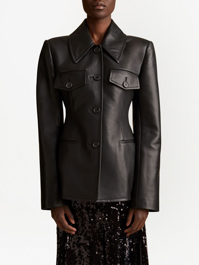 Shop Khaite The Turley Single-breasted Jacket In Black