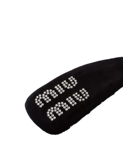 Miu Miu Logo-embellished Hair Clip In Schwarz