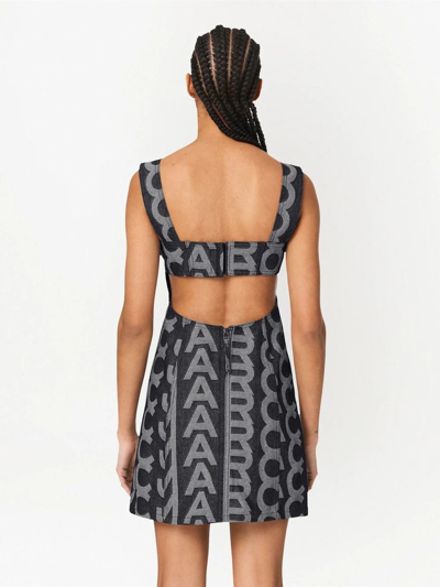 Marc Jacobs The Monogram Denim Cutout Dress in Denim Blue, Size 2