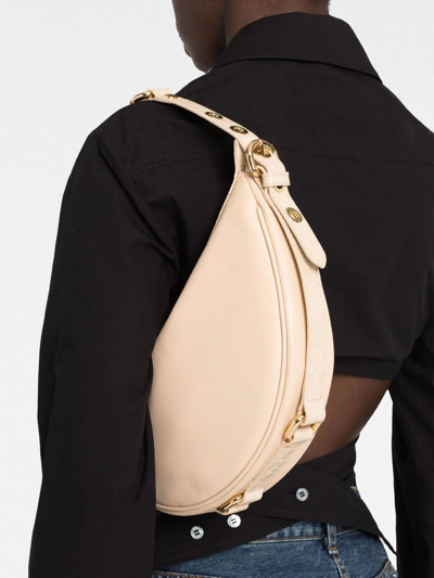 By Far Gib Crocodile-detail Shoulder Bag In Neutrals