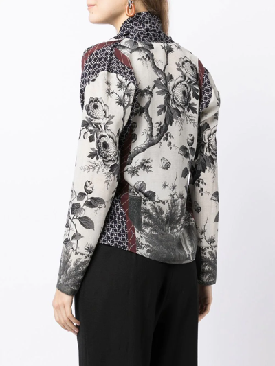 Shop Pierre-louis Mascia Graphic-print Silk Blouse In Black