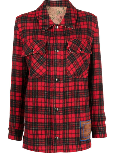 Shop Pierre-louis Mascia Pancake Plaid-check Shirt In Rot