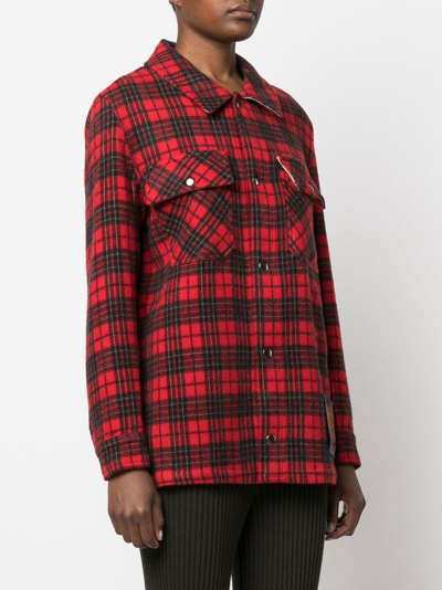 Shop Pierre-louis Mascia Pancake Plaid-check Shirt In Rot