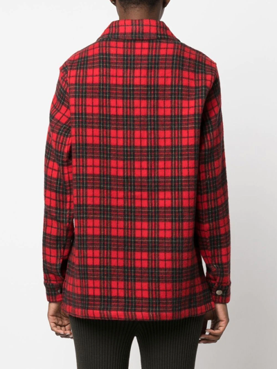 Shop Pierre-louis Mascia Pancake Plaid-check Shirt In Rot