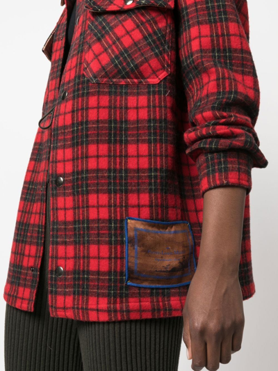 Shop Pierre-louis Mascia Pancake Plaid-check Shirt In Rot