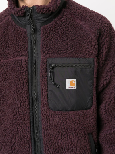 Shop Carhartt Logo-patch Fleece Jacket In Violett