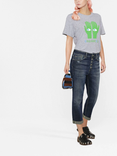 Dsquared2 Logo-print Detail T-shirt In Grau