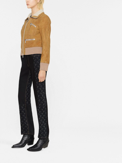 Dsquared2 Ribbed-detail Zip-up Bomber Jacket With Front Pockets In Nude