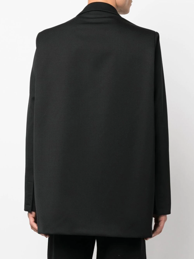 424 Double Breasted Wool Coat In Schwarz