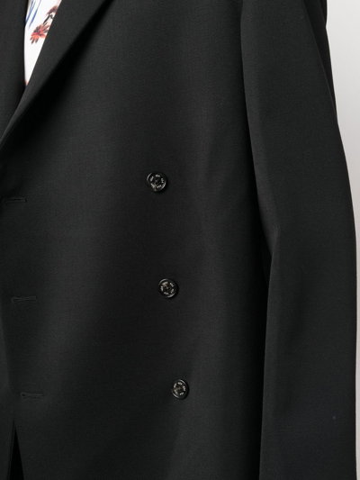 Shop 424 Double Breasted Wool Coat In Schwarz