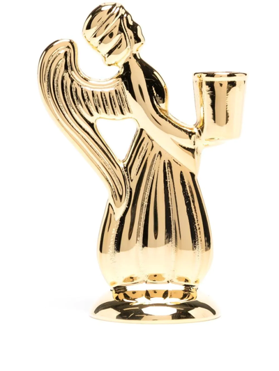 Shop Skultuna Guardian Angel Candle Holder In Gold