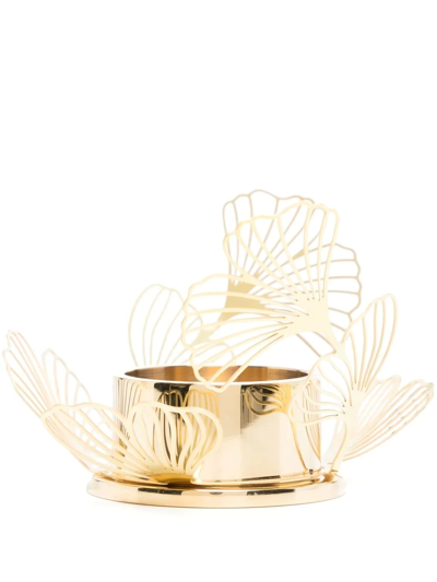 Shop Skultuna Flwr Candle Holder In Gold