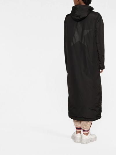 Shop Golden Goose Zip-up Hooded Raincoat In Black