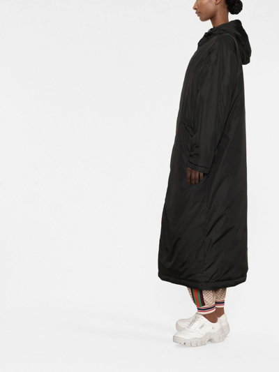 Shop Golden Goose Zip-up Hooded Raincoat In Black