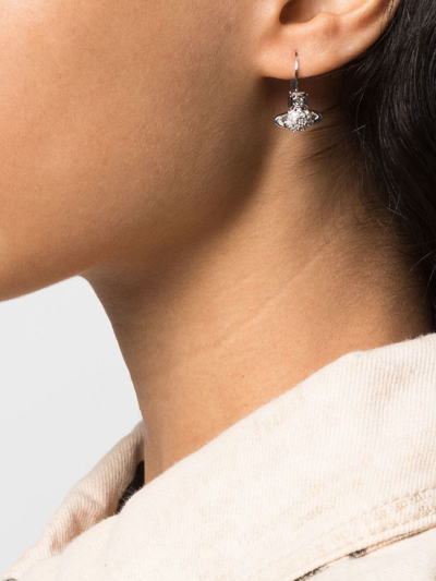 Shop Vivienne Westwood Crystal-embellished Orb Earrings In Silber