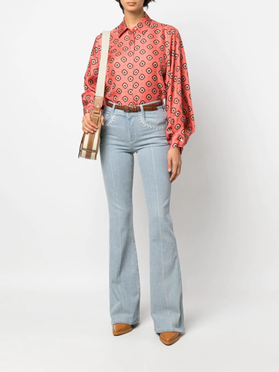 Shop Alberto Biani Patterned Silk Shirt In Rosa