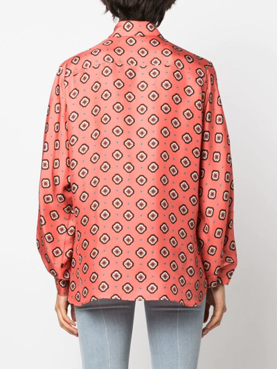 Alberto Biani Patterned Silk Shirt In Rosa