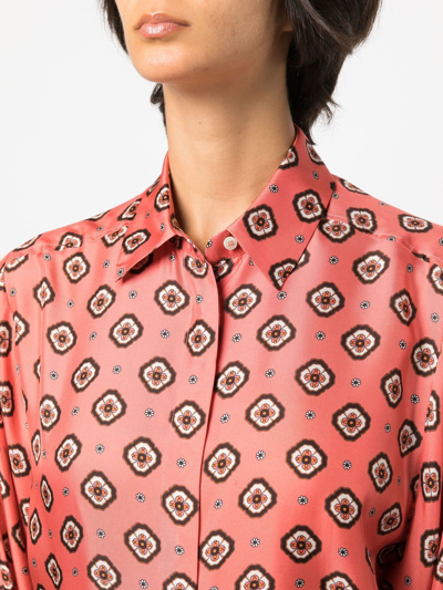 Shop Alberto Biani Patterned Silk Shirt In Rosa