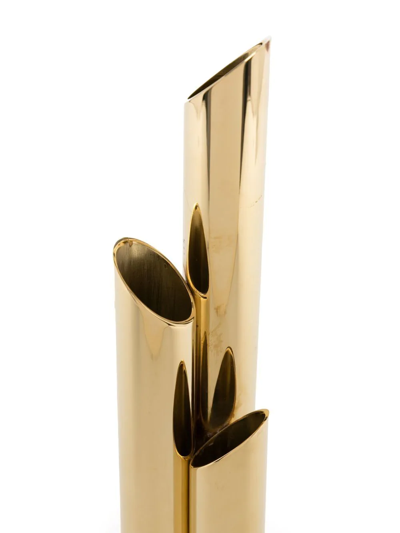 Shop Skultuna Tatlin Metallic-finish Vase In Gold