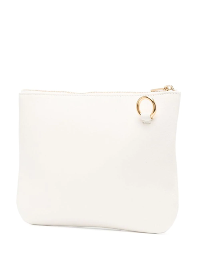 Shop Jil Sander Logo-print Leather Shoulder Bag In Weiss
