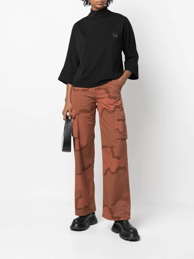 Opening Ceremony Logo-patch High-neck Jersey Top In Schwarz