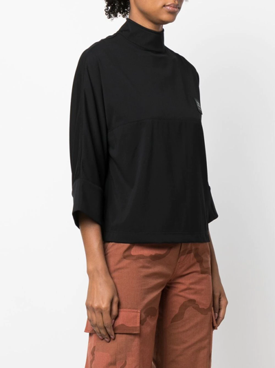 Opening Ceremony Logo-patch High-neck Jersey Top In Schwarz
