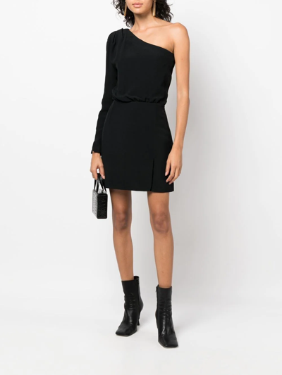 Shop Federica Tosi One-shoulder Mini Dress In Schwarz
