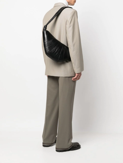 Shop Lemaire Polished-finish Shoulder Bag In Schwarz