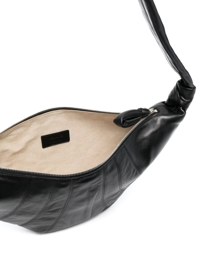 Shop Lemaire Polished-finish Shoulder Bag In Schwarz
