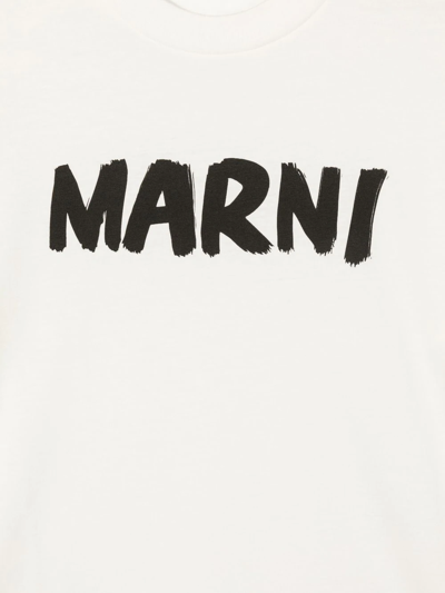 Shop Marni Logo-print Short-sleeve T-shirt In Weiss