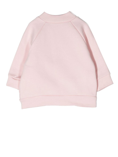 Shop Marni Logo-print Zip-up Sweatshirt In Rosa