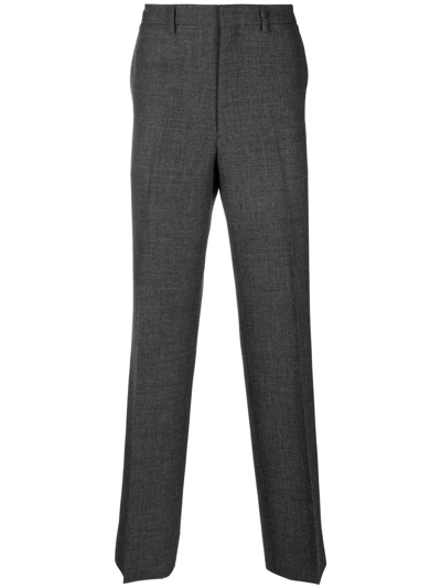 Prada Grey Wool Prince Of Wales Trousers In F0480 Ardesia
