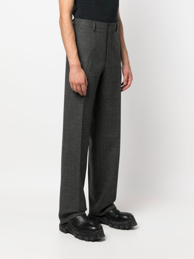 Prada Grey Wool Prince Of Wales Trousers In F0480 Ardesia