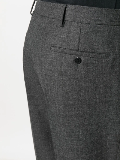Prada Grey Wool Prince Of Wales Trousers In F0480 Ardesia