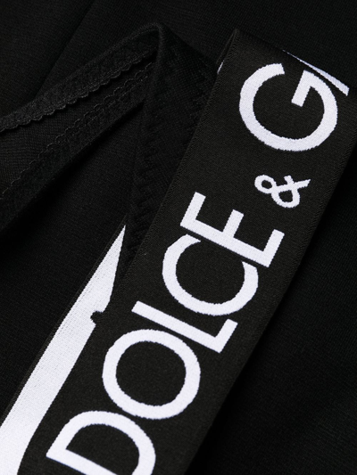 Shop Dolce & Gabbana Logo-strap Detail Mini Dress In Schwarz