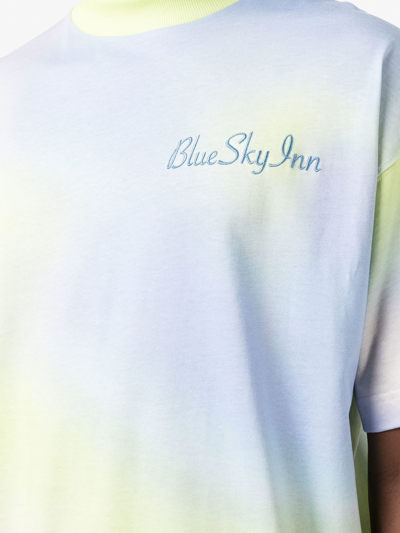 Shop Blue Sky Inn Tie Dye Logo Print T-shirt In Gelb