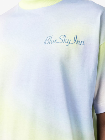 Blue Sky Inn Tie Dye Logo Print T-shirt In Gelb