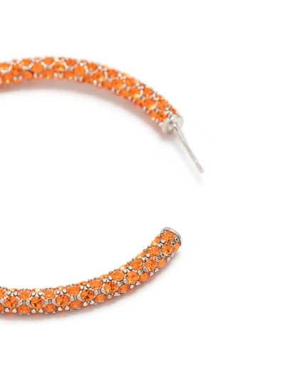 Shop Amina Muaddi Large Cameron Hoop Earrings In Orange