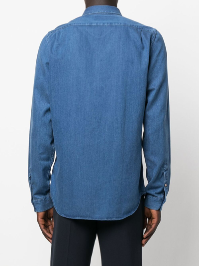 Shop Ps By Paul Smith Long-sleeve Organic Denim Shirt In Blau