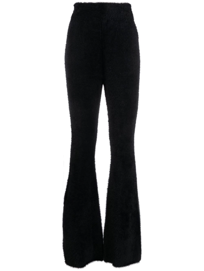 Shop Ambush Flared-leg High-waisted Trousers In Schwarz