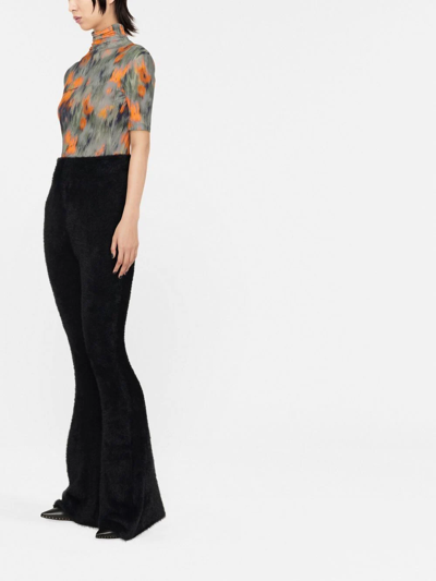 Shop Ambush Flared-leg High-waisted Trousers In Schwarz