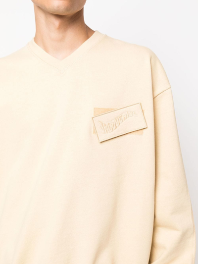 Shop Jacquemus Le Sweatshirt Santon Logo-appliqué Top In Gelb