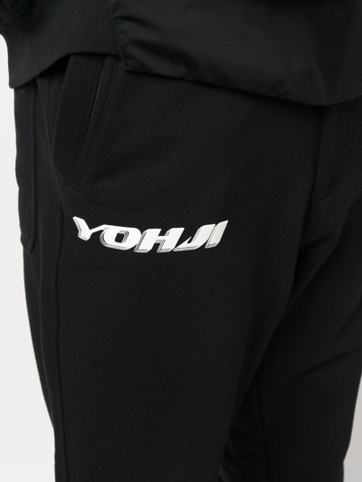 Shop Y-3 Logo-print Cotton Track Pants In Schwarz