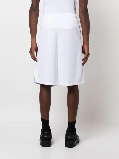 Shop Off-white Caravaggio Diag Track Shorts In Weiss