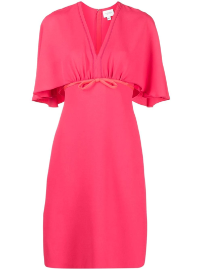 Shop Giambattista Valli Bow-detail V-neck Dress In Rosa