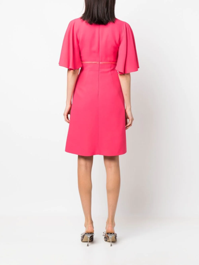 Shop Giambattista Valli Bow-detail V-neck Dress In Rosa