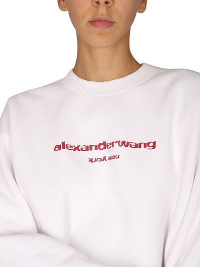Shop Alexander Wang Sweatshirt With Logo Print In White