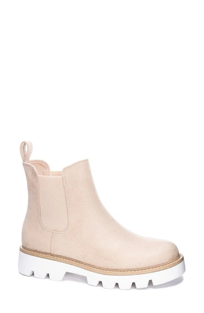 Shop Chinese Laundry Piper Fine Faux Suede Chelsea Boot In Cream